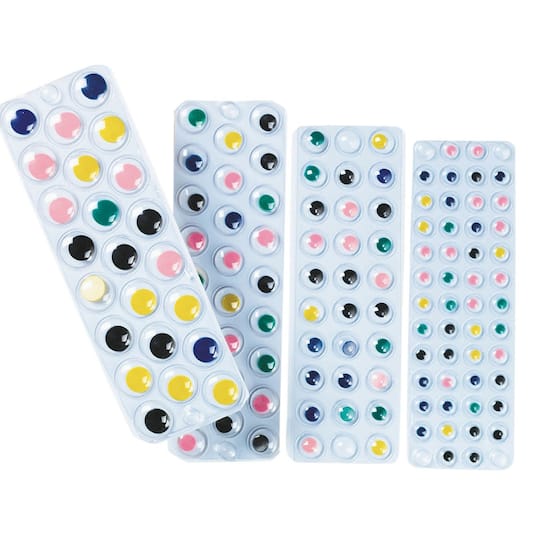 S&#x26;S&#xAE; Worldwide Assorted Sticky Wiggly Eyes, 500ct.